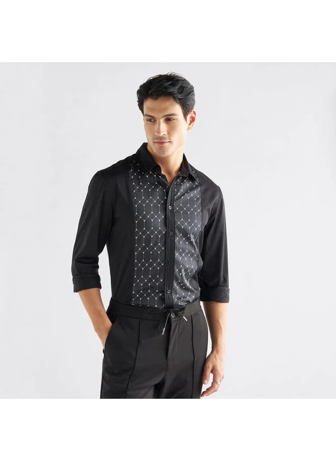 FAV Dress Shirt with Printed Panel