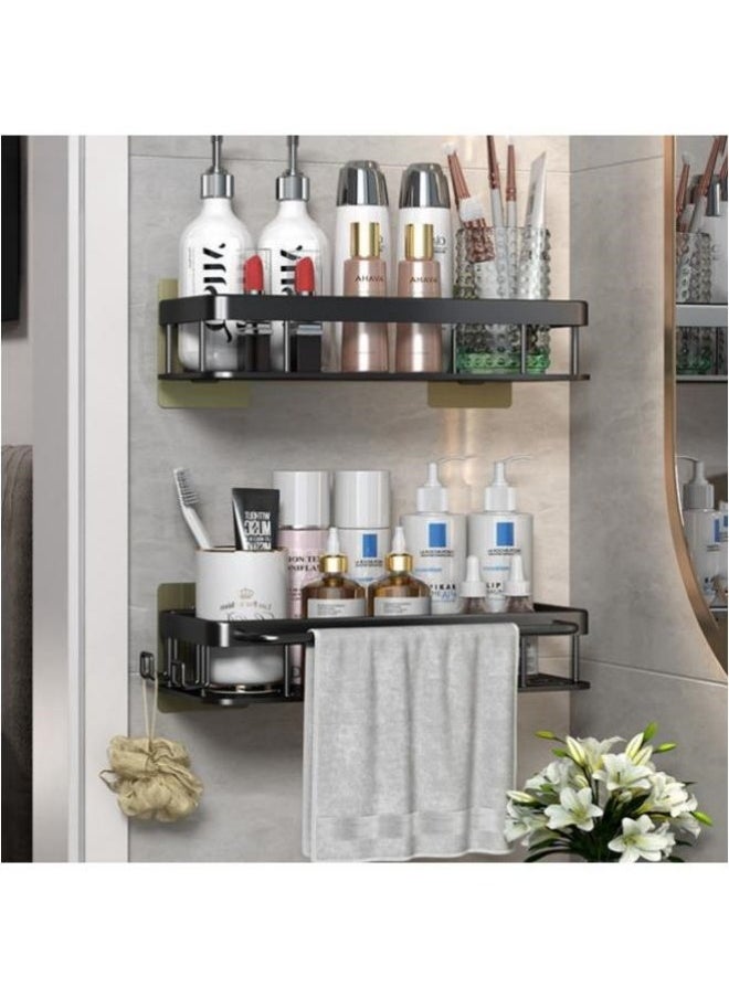 2-Piece No Drilling Stainless Steel Bathroom Shower Shelf Floating Shelves with Hooks Black - pzsku/Z0789007B02A26E2355D5Z/45/_/1715161853/1a82e62c-4c48-4f6d-82e8-b96cc34e3efc