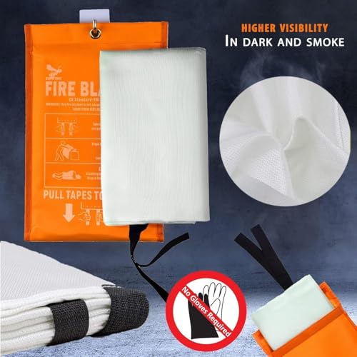 Supa Ant Emergency Fire Blanket for Home and Kitchen - 2 Pack 1500F High Visibility (Glow in The Dark) Smother Kitchen Fire Blanket - CE Certified Hero Fire Blankets Emergency for Home (40in) - Image 4