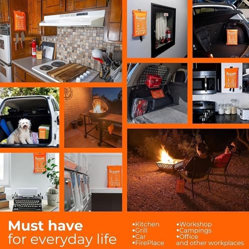 Supa Ant Emergency Fire Blanket for Home and Kitchen - 2 Pack 1500F High Visibility (Glow in The Dark) Smother Kitchen Fire Blanket - CE Certified Hero Fire Blankets Emergency for Home (40in) - Image 3