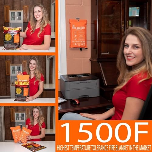 Supa Ant Emergency Fire Blanket for Home and Kitchen - 2 Pack 1500F High Visibility (Glow in The Dark) Smother Kitchen Fire Blanket - CE Certified Hero Fire Blankets Emergency for Home (40in) - Image 2