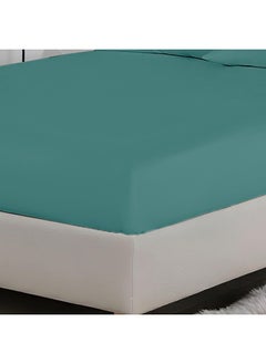 Rest 3-Piece Teal Plush 180X200+30Cm Fitted Bedsheet Set Includes 1 Deep Pocket Fitted Bedsheet And 2 Pillow Covers, Breathable And Machine Washable  - Image 3