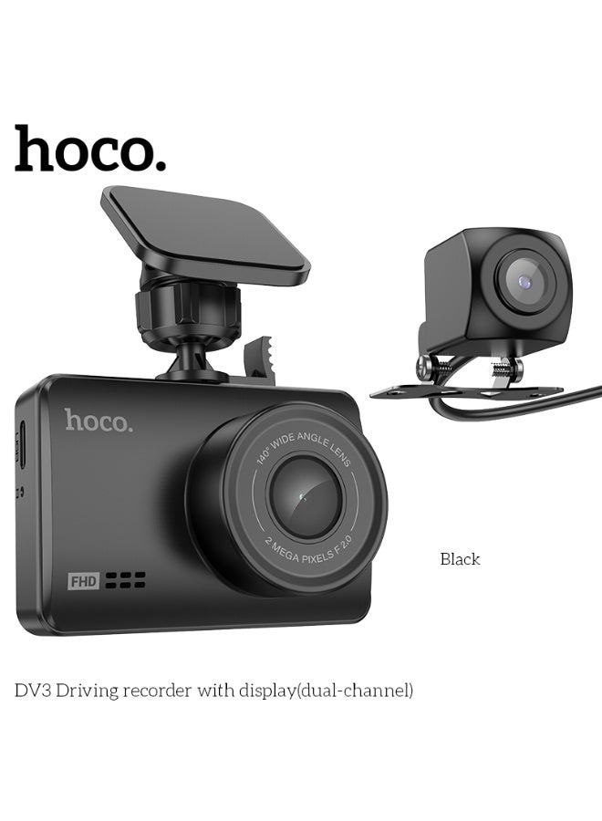 hoco. DV3 Driving recorder with display(dual-channel) - Image 1
