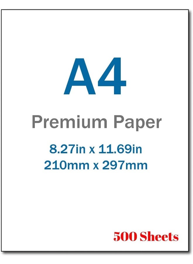 ECVV - Office Multipurpose Paper, A4 Letter Size 8.5 Inch X 12.5 cm, For Printer Copy, Drawing, Writing, White, Ream Of 500 Sheets, 80 GRAM - Image 1