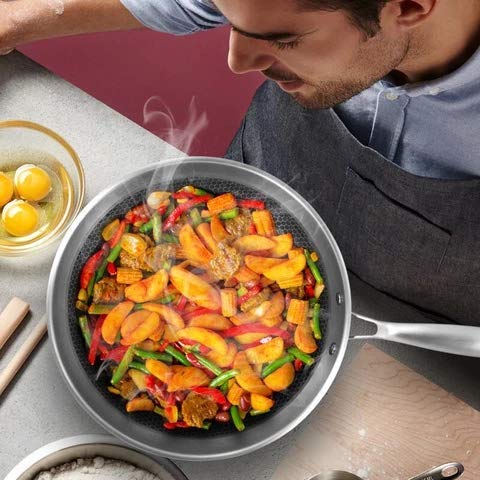 AUFLA Fry Pan Honeycomb NonStick Stainless Steel 22 cm Induction Base 22 cms - Image 4