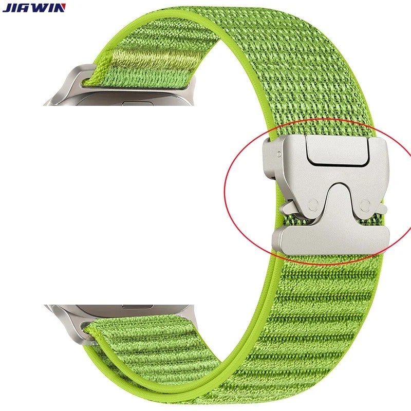 Bluejw Nylon Loop Watch Band for Apple Watch 11, Replaceable Sport Wristband with Parachute Steel Buckle, Soft Smart Watch Strap - Image 2