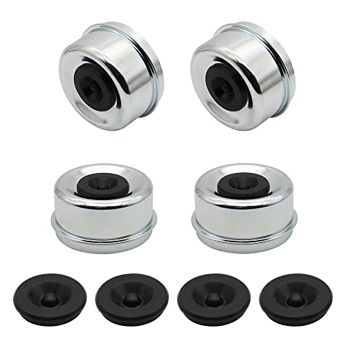 SUNCARACCL 2.75 inch Trailer Hub Bearing Dust Caps, 4PCS Trailer Axle Grease Cap with 4 Rubber Plugs Trailer Wheel Hub Bearing Grease Cover for 7000 to 8000 lb Dexter EZ Lube Trailer Boat Camper RV - Image 1