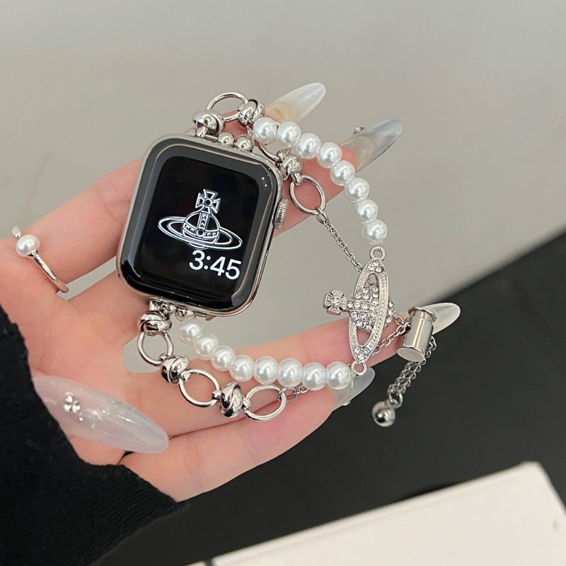 Saturn Pearl Bracelet Strap Suitable For Apple Iwatch987Se Watch Strap Huawei Gt5 Watch Chain Xiaomi - Image 2
