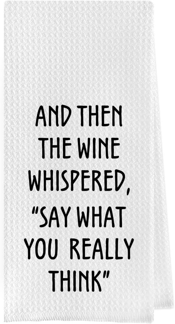 Geqtt Wine Lovers Dish Towel  Funny Decorative Waffle Weave Kitchen Towels Tea Hand Towel for Women Housewarming Gift 1624 Inches - Image 1