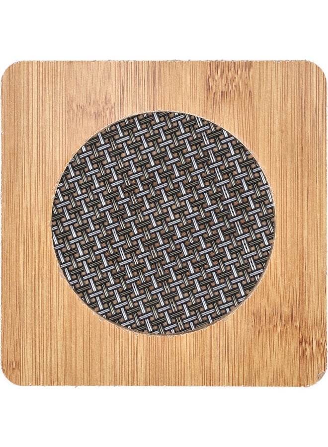 Royalford Antibacterial Non-Slip Bamboo Square Heat Pad Multicolour 14.5x14.5cm - Image 1