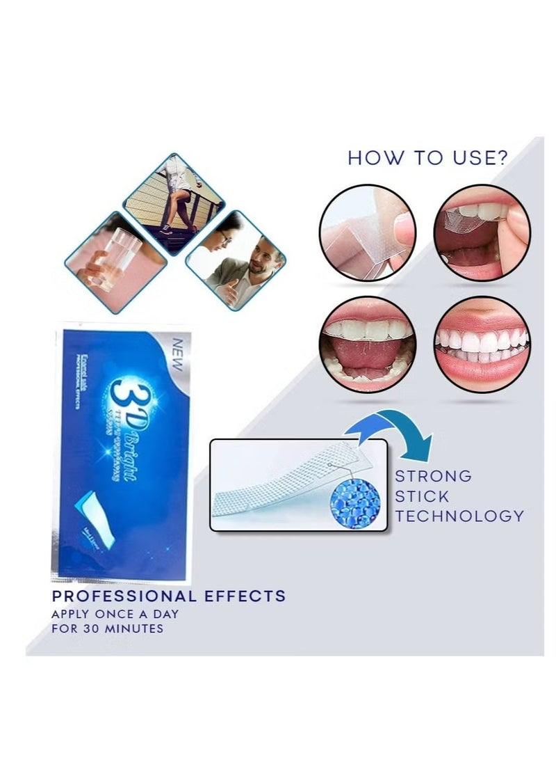 Kanza 3D Bright Teeth Whitening Strips Safe Formula 100% Genuine Branded PAP+ Teeth Whitening Strips 10 Treatments Professional Teeth Whitener for Teeth Enamel & Stains Removal | Unisex - Image 3