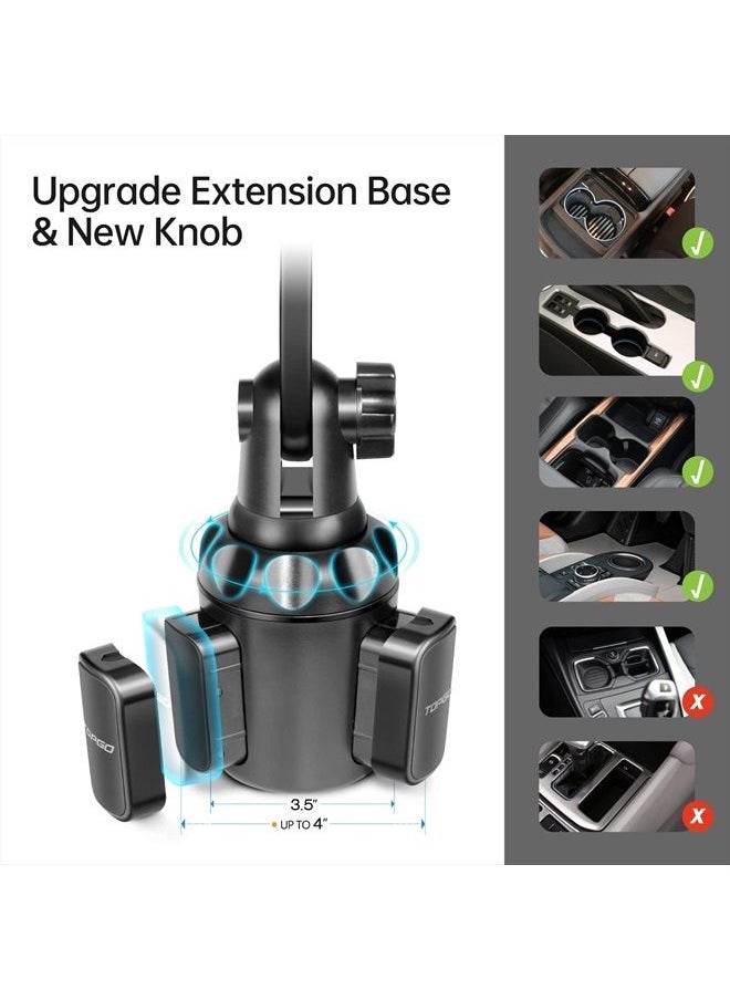 TOPGO - Car Cup Holder Phone Mount Adjustable Pole Car Cup Holder Smart Phone Cradle Car Mount for iPhone 11 Pro/XR/XS Max/X/8/7 Plus/6s/Samsung S10/Note 9/S8 Plus/S7 Edge (B). LUE, 11 inches - Image 1