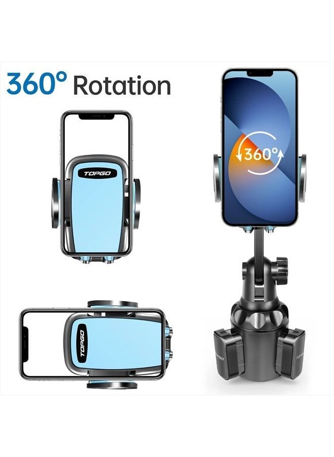 TOPGO - Car Cup Holder Phone Mount Adjustable Pole Car Cup Holder Smart Phone Cradle Car Mount for iPhone 11 Pro/XR/XS Max/X/8/7 Plus/6s/Samsung S10/Note 9/S8 Plus/S7 Edge (B). LUE, 11 inches - Image 1