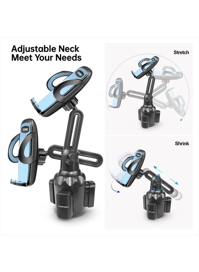 TOPGO - Car Cup Holder Phone Mount Adjustable Pole Car Cup Holder Smart Phone Cradle Car Mount for iPhone 11 Pro/XR/XS Max/X/8/7 Plus/6s/Samsung S10/Note 9/S8 Plus/S7 Edge (B). LUE, 11 inches - Image 1