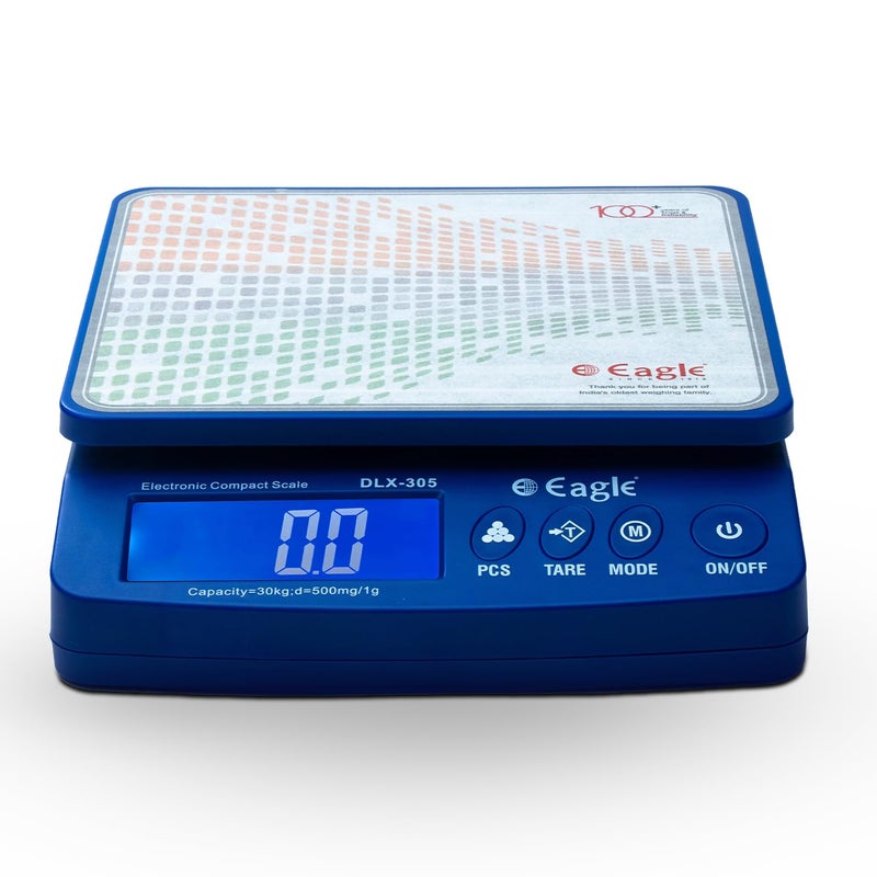 Eagle Digital Weight Machine for Kitchen with 30 kg Capacity, Counting Weighing Scale for Home,Shop, Pharma, Large LCD Dispaly with USB Cable, Overload &Battery Indicator, 1 Year Warranty, DLX-305 - Image 1