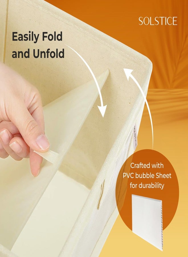 SOLSTICE Premium Wardrobe Organizer Box | Pack of 2 – Foldable Closet Storage for Clothes & Accessories (40x27x17 cm) (Cotton) - Image 4