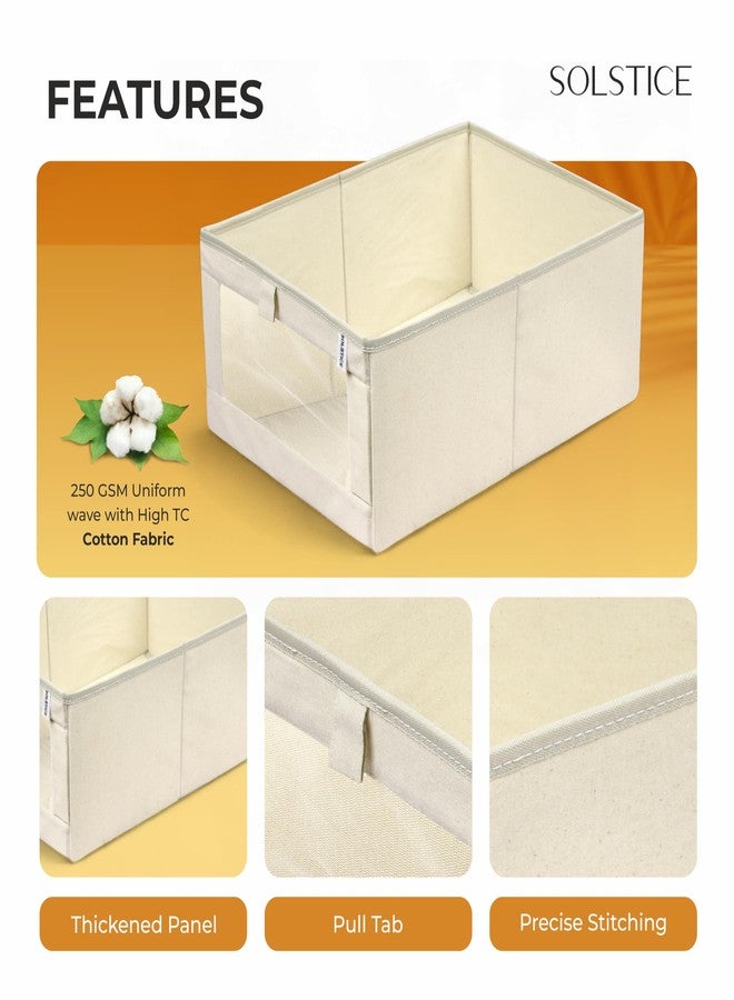 SOLSTICE Premium Wardrobe Organizer Box | Pack of 2 – Foldable Closet Storage for Clothes & Accessories (40x27x17 cm) (Cotton) - Image 3