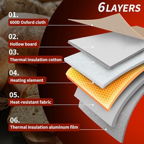 Wwyybfk Bread Proofing Box with Temperature Control, Foldable Dough Fermentation Box for Sourdough, Pizza Dough & Home Baking, Keeps Dough Warm in Cold Kitchens - Image 5