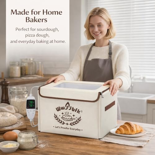 Wwyybfk Bread Proofing Box with Temperature Control, Foldable Dough Fermentation Box for Sourdough, Pizza Dough & Home Baking, Keeps Dough Warm in Cold Kitchens - Image 2