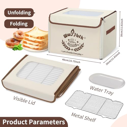 Wwyybfk Bread Proofing Box with Temperature Control, Foldable Dough Fermentation Box for Sourdough, Pizza Dough & Home Baking, Keeps Dough Warm in Cold Kitchens - Image 4