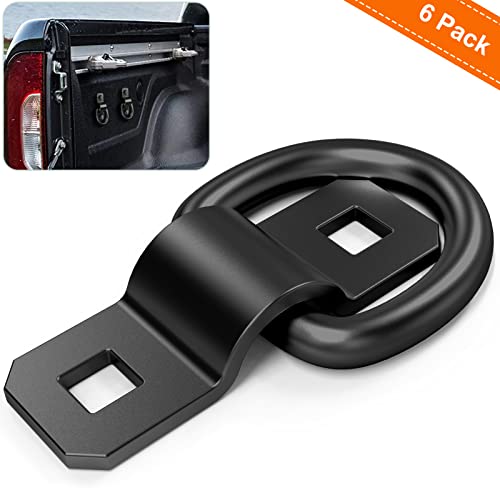 ForoGore 6 PCS 3/8" Heavy Duty D Rings Tie Down Anchors for Trailer Truck Cargo D-Rings Durable Black Tie Downs Ring 6000 Pound Breaking Strength - Image 2