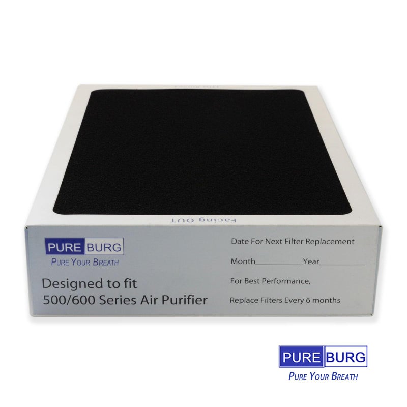 PUREBURG Replacement Smokestop Filter Compatible with Blueair 500/600 Classic 503 505 603 650E 550E 501 510 555EB 601 605 580i 680i Air Purifiers,H13 HEPA 3-Stage Filtration Activated Carbon - Image 5