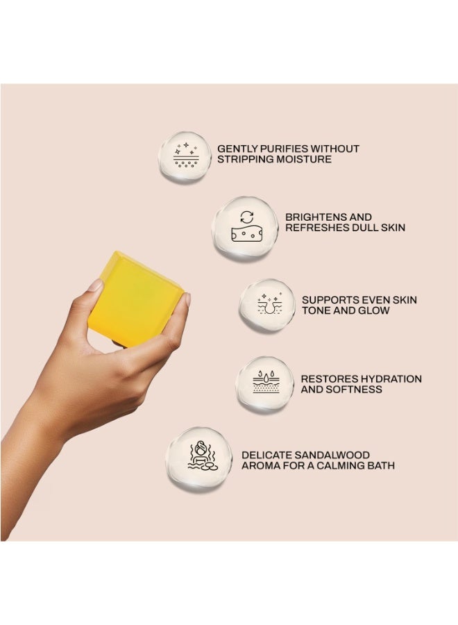 Ashpveda Sandalwood and Turmeric Soap for Bath | Ayurvedic Handmade Natural Scented Premium Bathing Soap for Glowing & Moisturizing Skin (75 gm) (Pack of 2) - Image 3