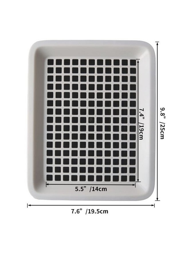 Oncpcare Guinea Pig Litter Tray Pan with Grate for Cage - Small Animal Potty Trainer - Rattie, Chinchilla, and Pet Litter Box - Easy-Clean, Space-Saving Design - 9.8x7.6x1.18 in - Image 2