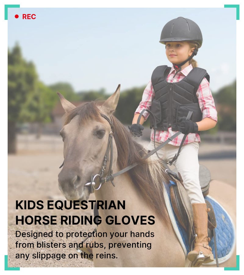 Thapower Kids Horse Riding Gloves Girls Youth Equestrian Gloves Summer Winter Outdoor Sports Horseback Riding Glove Cycling Biking Driving Gardening Mittens - Image 2