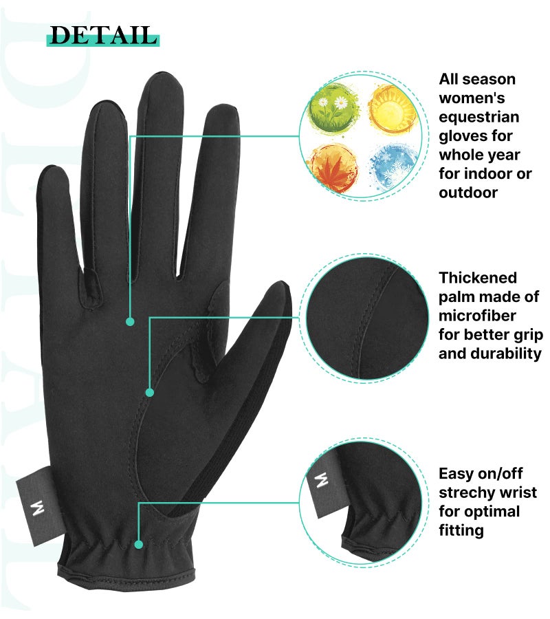 Thapower Kids Horse Riding Gloves Girls Youth Equestrian Gloves Summer Winter Outdoor Sports Horseback Riding Glove Cycling Biking Driving Gardening Mittens - Image 3