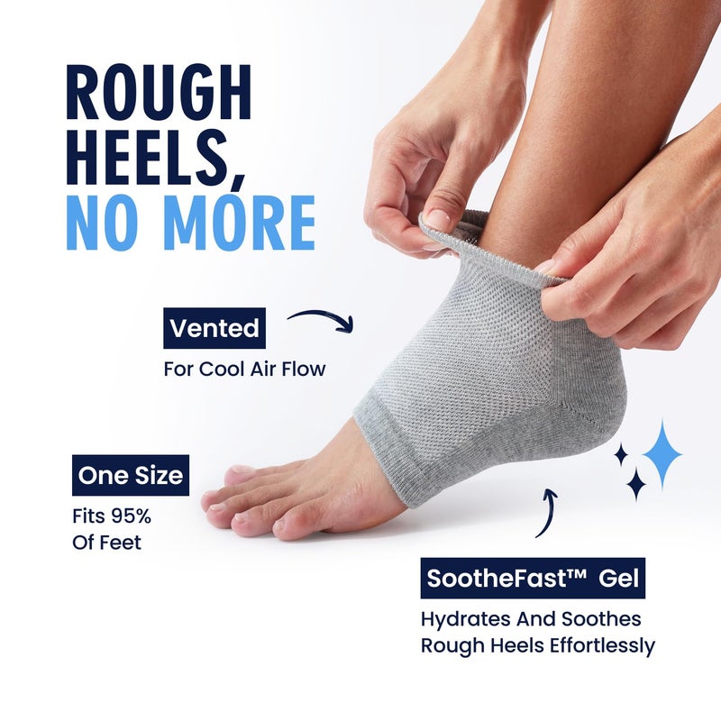 Dr. Frederick's Original Moisturizing Heel Socks for Dry Cracked Heels Treatment - Infused with Olive Oil, Jojoba Oil and Vitamin E - 2 Pairs - Stocking Stuffers for Adults - Original Formula - Image 3