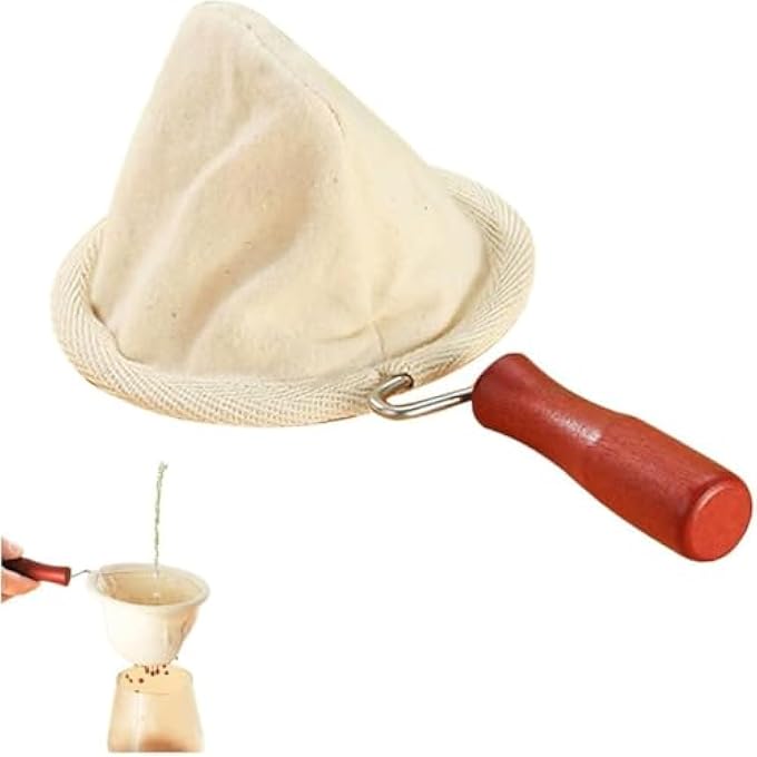 أكس سبرينج فلتر قهوة من القماش الفاخر مع مقبض خشبي مريح مناسب لآلات صنع القهوة المختلفة ضروري لمحبي القهوة وصانعي القهوة - Image 1