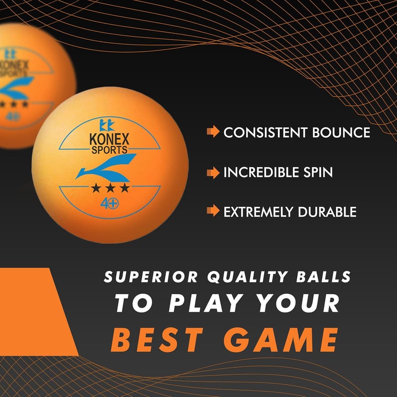KONEX 40+ Plastic Table Tennis Balls Pack of 6 | High Performance 3-Star ABS TT Balls for Professional Matches and Training | Ideal for Adults & Kids (Orange) - Image 4