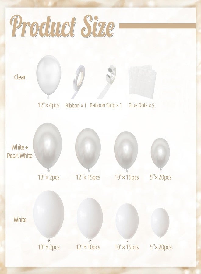 NUTTYBASH Pearl White Balloon Arch Kit, Double Stuffed White Clear Balloon Garland Kit for Wedding Birthday Baby Shower Gender Reveal Bridal Engagements Party Decorations - Image 5