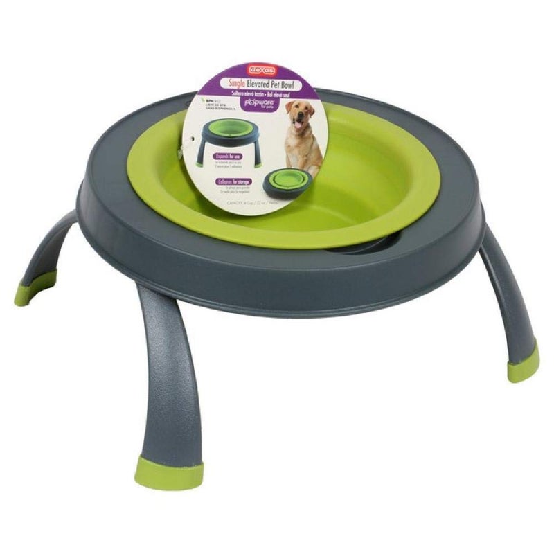 Dexas Popware for Pets Single Elevated Pet Feeder, Gray/Blue, Large/4 Cup Capacity (PW140432312) - Image 2