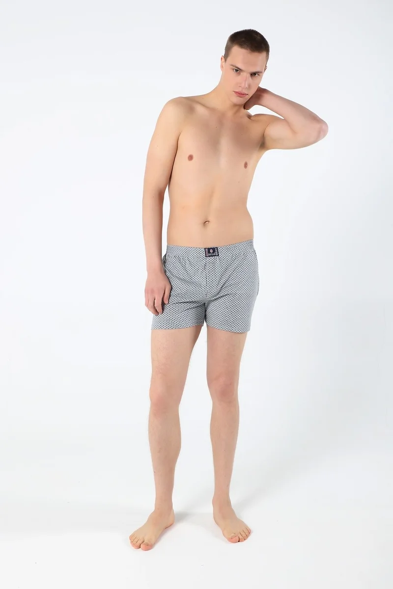 Baykar Men's Mixed Pattern Boxer 5-Piece Set 1109 Painted Gray