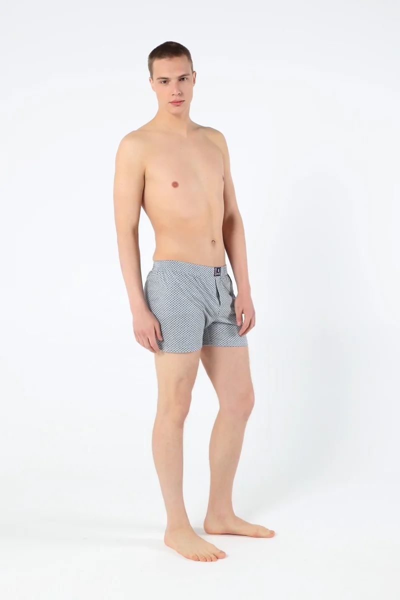 Baykar Men's Mixed Pattern Boxer 5-Piece Set 1109 Painted Gray