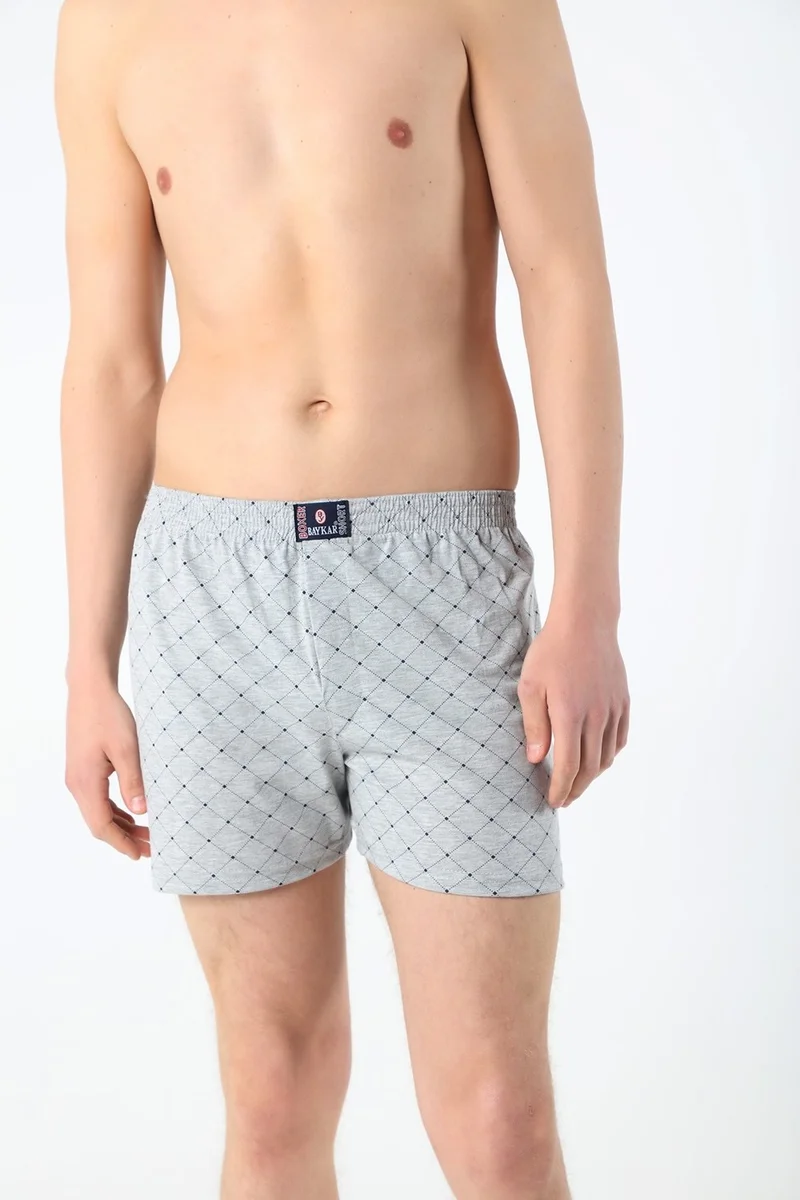 Baykar Men's Mixed Pattern Boxer 5-Piece Set 1109 Painted Gray