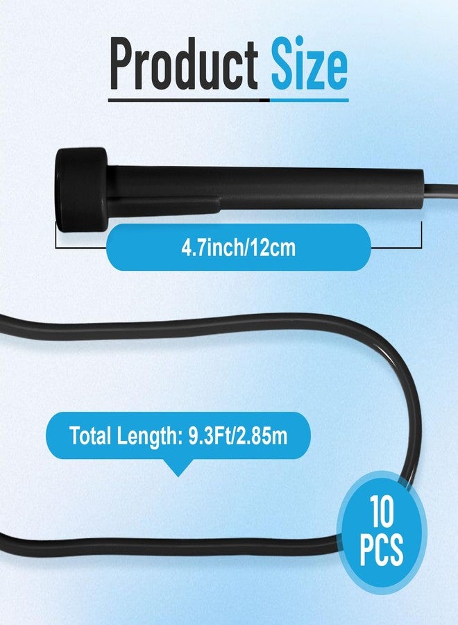 Vyndicca 10 Pack Jump Ropes for Kids, PVC Skipping Rope with Plastic Handles, Adjustable Jumping Ropes for Fitness Exercise, Lightweight Speed Rope for Women Men Training Racing, Black - Image 2