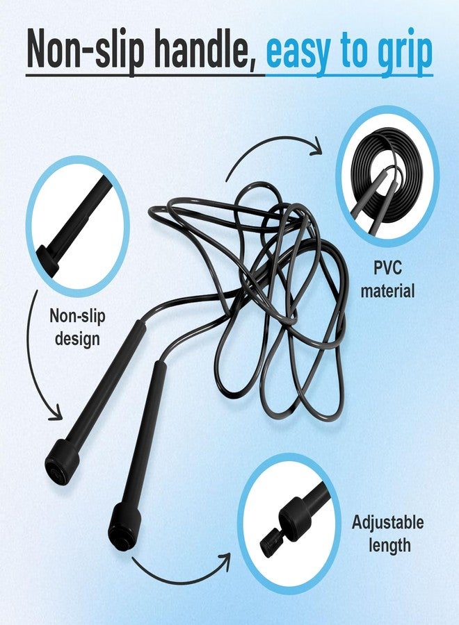 Vyndicca 10 Pack Jump Ropes for Kids, PVC Skipping Rope with Plastic Handles, Adjustable Jumping Ropes for Fitness Exercise, Lightweight Speed Rope for Women Men Training Racing, Black - Image 4