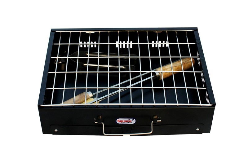 إسكدنيا مجموعة شواية فحم قابلة للطي SQUARO المحمولة للشواء مع دجاج تندوري وباباد وخضار للشواء للأدوات المنزلية للشواء في الهواء الطلق للتخييم والمشي والنزهات وحفلات الشواء مجموعة من 1 - Image 2