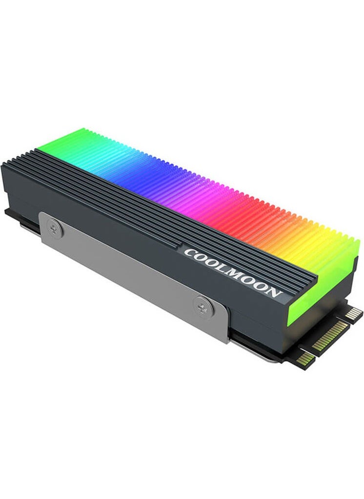 Cool Moon RGB M.2 SSD Cooler Nvme Ngff 2280 Radiator Heat Argb Mining Case LED Light Riser  - Image 1