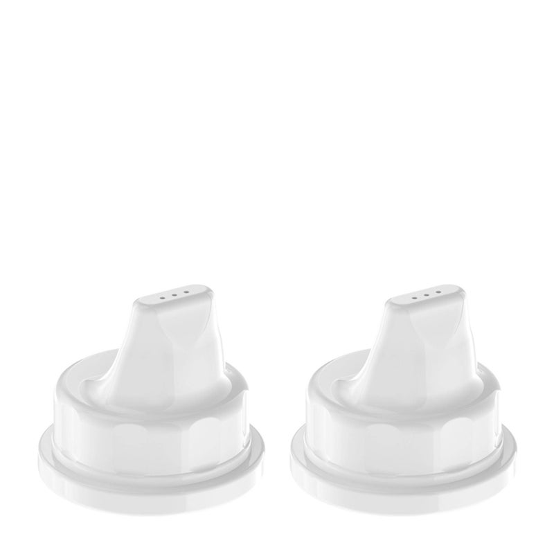 Lifefactory Sippy Caps for 4-Ounce and 9-Ounce BPA-Free Glass Baby Bottles, 2-Pack, White, LF135009C6 - Image 1