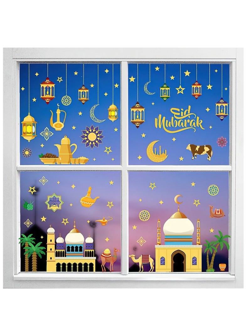 Goldfish Static Window Sticker Stars Moon Glass Background Decorative Sticker - Image 5