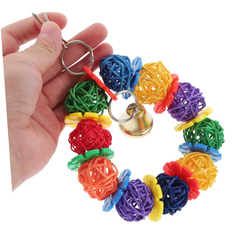 Rattan Ball Bird Chewing Toy Hanging Swing For Parrots Durable Cage Relief Playtime - Image 3