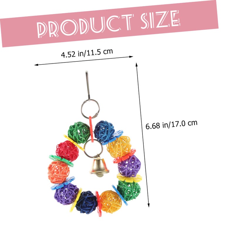 Rattan Ball Bird Chewing Toy Hanging Swing For Parrots Durable Cage Relief Playtime - Image 5