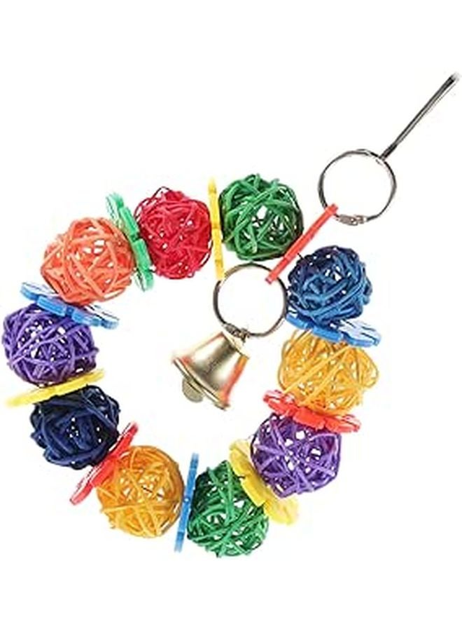 Rattan Ball Bird Chewing Toy Hanging Swing For Parrots Durable Cage Relief Playtime - Image 1