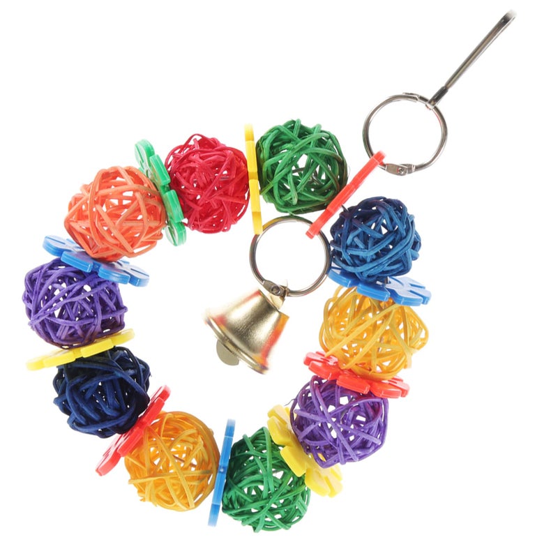 Rattan Ball Bird Chewing Toy Hanging Swing For Parrots Durable Cage Relief Playtime - Image 2