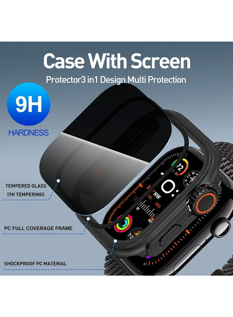 X-level Apple Watch 42mm Tempered Glass Screen Protector Case, [Anti-Peeping] All-Round Durable Hard PC Protective Cover for iWatch Series 11/10 (Black-42mm) - Image 5