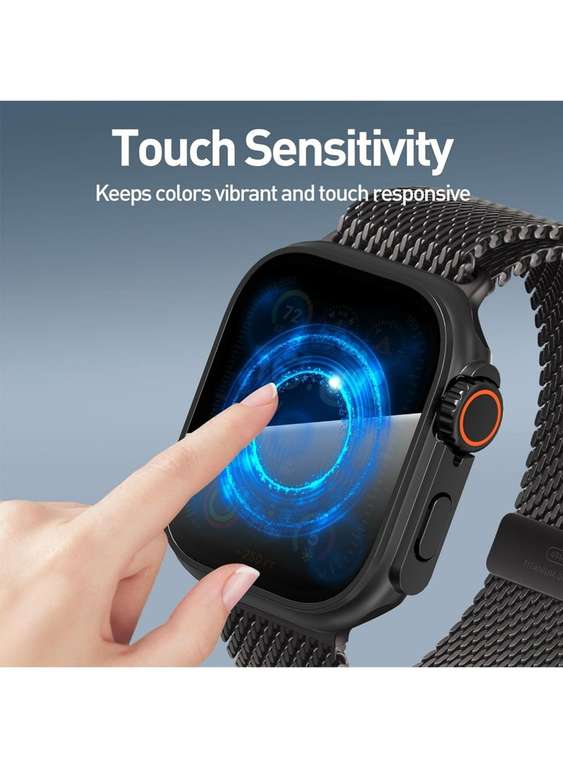 X-level Apple Watch 42mm Tempered Glass Screen Protector Case, [Anti-Peeping] All-Round Durable Hard PC Protective Cover for iWatch Series 11/10 (Black-42mm) - Image 2